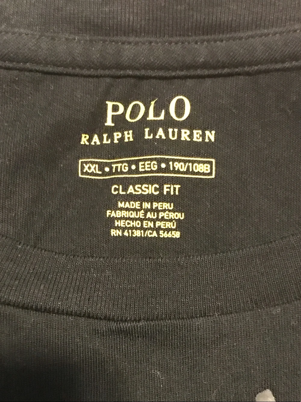 Polo by Ralph Lauren Black Short Sleeve Tee with Large Gray Polo Player Graphic